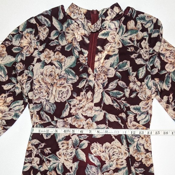 Honey Belle Floral Print Maxi Dress in Burgundy - Picture 13 of 15